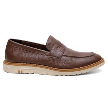 Imagem de Mocassim Loafer Masculino Casual Couro - Mila Marques, Caramelo, 41