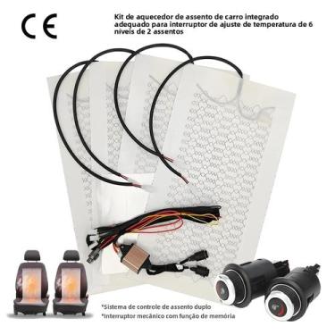 Imagem de Kit De Aquecimento Universal Para Assentos De Carro 12V Com Almofadas 