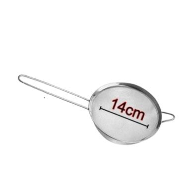 Imagem de Peneira de Cozinha em Aço Inox com Variações de Tamanhos – Malha Fina, Coador de Cozinha com Apoio, Vários Tamanhos (8cm a 20cm) Qualidade Premium (14cm)