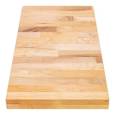 Imagem de DuraSteel Tampo de mesa de madeira maciça - Bancada de bloco de açougueiro de 61 x 30 cm - Tábua de corte de madeira natural para bancada de trabalho de cozinha, bancada, balcão de charcutaria