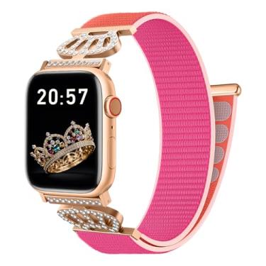 Imagem de Pulseiras de nylon compatíveis com Apple Watch série 10/9/8/7/6/5/4/3/2/1/SE de 38 mm, 40 mm, 41 mm, 42 mm, 45 mm, 46 mm, 49 mm, 40 mm, 40 mm, 40 mm, 40 mm, 41 mm, 41 mm, 41 mm, 42 mm, 44 mm, 4 e 2 e