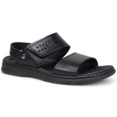 Imagem de Sandalia Papete masculina Pegada Couro Com Tira Aderente 134203