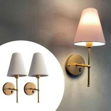 Imagem de Kit 2 Arandelas de Parede Clássico Com Interruptor com Cúpula ref 05 S