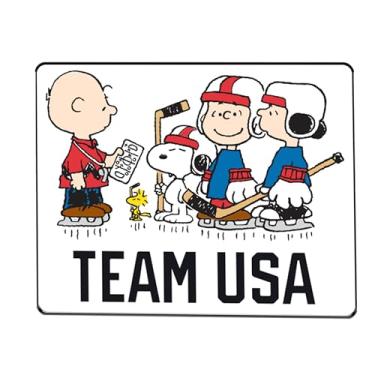 Imagem de HONAV Ímã dos Jogos Olímpicos de Inverno Team USA Peanuts Gang - Design inspirado no hóquei de amendoim, colecionável e presente para fãs olímpicos