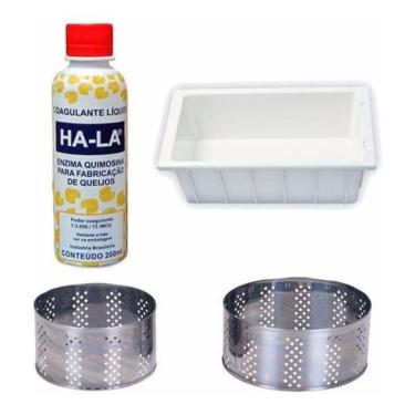 Imagem de Coalho Ha-La 200Ml + 1 Forma Mussarela 4Kg + 2 Formas Inox