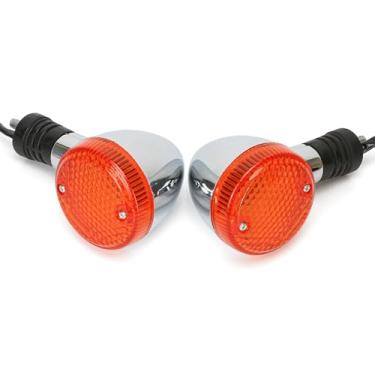 Imagem de Luz indicadora de seta traseira adequada para Honda Shadow 400 750 Steed VLX 400 600 Magna 250 750-12V Âmbar Bullet Chrome Piscadora de motocicleta para Cruiser/Chopper/Bobber