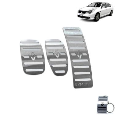 Imagem de Pedaleira Manual Aço Inox Renault Symbol 2009 a 2013 Prata
