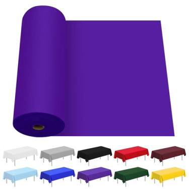 Imagem de CC-SLZP Toalha de mesa de plástico, toalha de mesa de plástico premium descartável para piquenique, festa, banquete, aniversário, casamento, aniversário (roxa)
