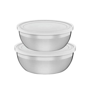 Imagem de Jogo de potes inox com tampa plástica 2 peças tramontina