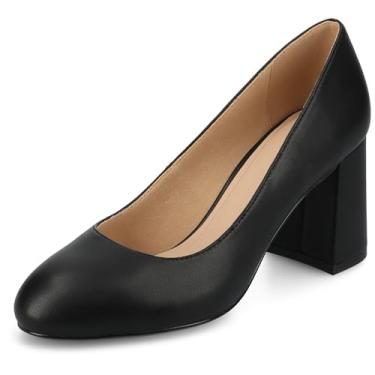 Imagem de Journee Collection Sapato social feminino Seraphina Block Heel, Preto, 39
