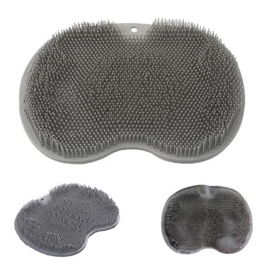 Imagem de YVPSI Esfoliante Para Pés E Costas, Almofada De Massagem Parede, Escova Silicone Banho Com Ventosas Esfoliação Corporal, Melhora A Circulação Acalma Os Cansados (Cinza)