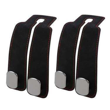 Imagem de Hovom 2 ganchos de encosto de cabeça para assento de carro, gancho de bolsa para carros, gancho de couro para bolsa de compras, bolsa de mão, guarda-chuva, organizador universal de armazenamento de