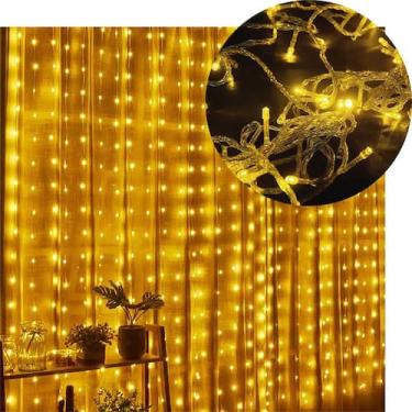 Imagem de Pisca Cortina Natalina 780 Lâmpadas LEDs Amarelo 5x3m 220v - Genérico,