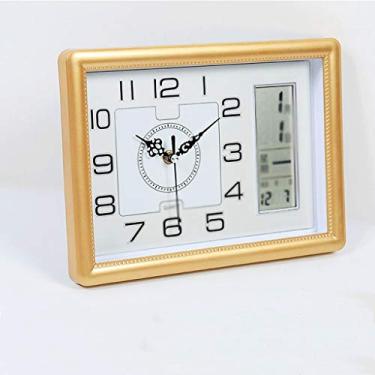 Imagem de EHVYBDX Relógio de parede decorativo, relógio de parede analógico de aço inoxidável operado por bateria, quarto/sala de estar