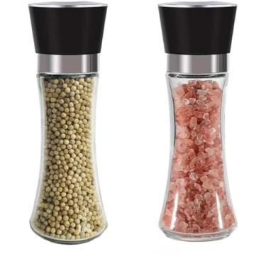 Imagem de Moedor de Pimenta e Sal em Vidro - Moedor de Temperos Ajustável para Cozinha(3,Moedor 210ML)