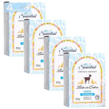 Imagem de Kit 4 Sabonete Leite de Cabra e Aveia Suavitrat 100g