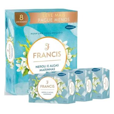 Imagem de Kit 8 Sabonetes Vegetal Vegano Francis 90g Neroli e Algas Marinhas Perfume Prolongado