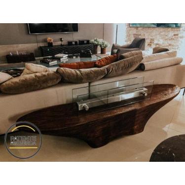 Imagem de Lareira Ecológica 100cm Vidro & Inox Portátil - Mazzini's Decorações