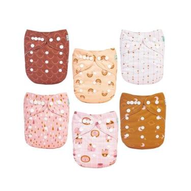 Imagem de Conjunto ajustável e lavável de fraldas de pano para bebês ALVABABY, p