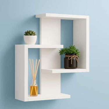 Imagem de Nicho decorativo mdf 80cm cm porta livros enfeites orgnizador sala qua
