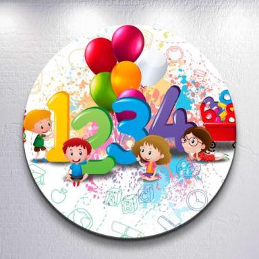 Imagem de Decoração com capa painel redondo Abc Numeros e Letras festa infantil 