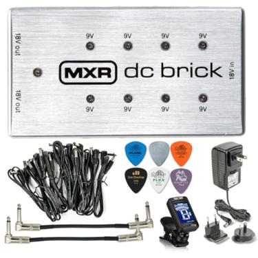 Imagem de MXR M237 DC Brick Effects Pedal fonte de alimentação 9Vx8 e 18Vx2 Saídas Tonebird Instrumento, adaptador ECB009, sintonizador, palhetas, conjunto de cabos de remendo