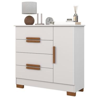 Imagem de Guarda-roupa com quatro gavetas e sapateira para adultos e crianças (Branco)