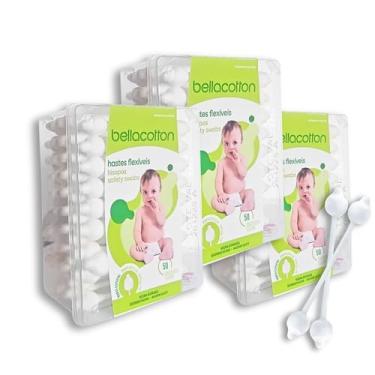 Imagem de Haste Flexível bastonetes branco bebê 3 pacotes C/ 50unidades