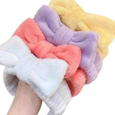 Imagem de KIT Faixa com laço Lisa/Tiara Para Cabelo com Padrão de lisa para Maquiagem Rosto Limpo Make Up (Único,3 uni)