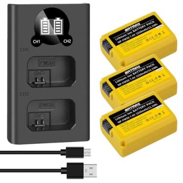 Imagem de Batmax 3 pacotes de bateria 1550mAh NP-FW50 + carregador rápido LCD USB-C para câmeras Sony ZV-E10 Alpha 6300 6500 a7s, a7, a7s ii, a7s, a5100, a5000, a7r, a7 ii NEX-7 DSC-RX10 DSC-RX10 II III 7SM2