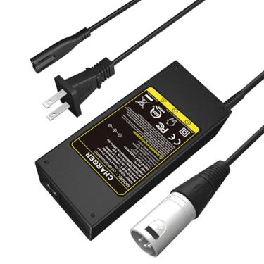 Imagem de TREE.NB Carregador Xlr De 3 Pinos 42V 2A, Adaptador Carregamento Bateria Íons Lítio 36V Com Conector Macho