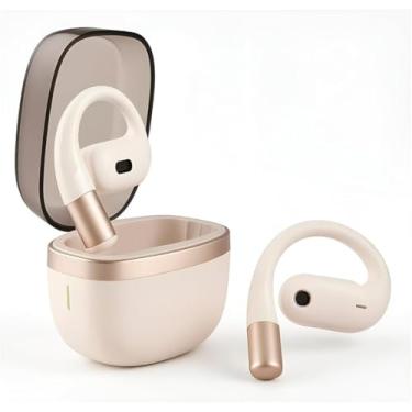 Imagem de Fone de Ouvido Aberto com Condução Óssea – Bluetooth | Bege | Conforto, Estilo e Liberdade para Seus Ouvidos