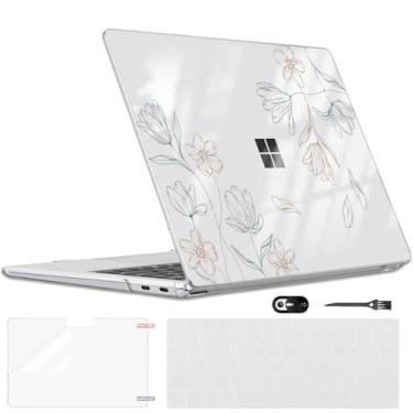 Imagem de LCMOCICO Capa protetora fina para laptop Microsoft Surface 33.0 cm Copilot+ PC versão 2025 (modelo 2095), capa rígida de plástico com estampa leve e antirarranhões