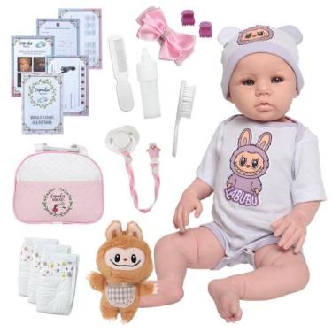 Imagem de Bebê Reborn 100% Silicone Menina Realista Banho Acessórios - Cegonha R