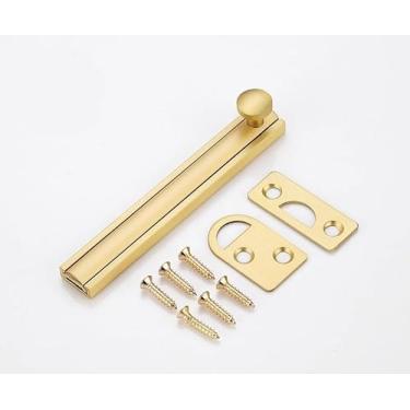 Imagem de SUYA Trava deslizante oculta de 90/180 graus, parafuso de superfície de latão sólido de 10 cm em ouro acetinado, trava elegante e segura para portas francesas/cercas de madeira/portões/armários ou
