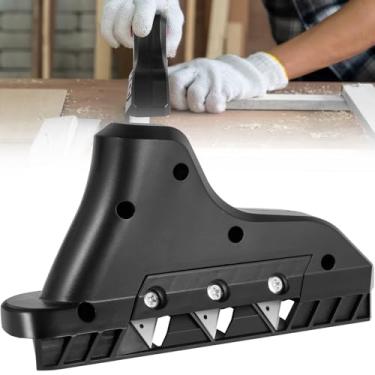 Imagem de QUWUMGD Gesso cartonado cortador rápido preciso 35° placa de gesso chanfrado plástico afiador borda drywall ferramenta manual carpintaria ferramenta de avião manual para placa de gesso UR(preto)