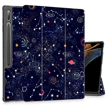Imagem de Tuiklol Capa para tablet para Samsung Tab S9 Ultra 14,6 polegadas versão 2023 X910/X916/X918, suporte de lápis embutido, capa rígida fina, com suporte triplo para despertar/hibernar automático para Galaxy Ultra 2023, North Star