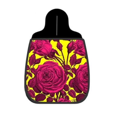 Imagem de Lixeira De Carro Organizador Lixinhocar Rosas Pink Vivas Fundo Amarelo