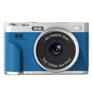 Imagem de Zopsc Câmera Digital UHD 4K 48MP Com Zoom 16x e Anti-vibração, Câmera Portátil Compacta para Viagens, Vlog e Uso de Webcam (Azul)