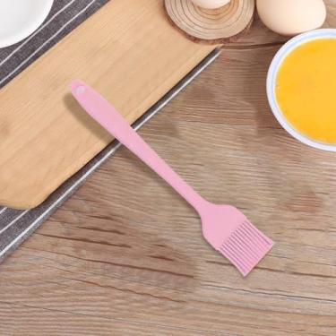 Imagem de Escova de regar rosa, escova de silicone para cozinhar, churrasqueira, cozinha, assar, pastelaria, bolos, sobremesas, pode ser lavada na lava-louças.