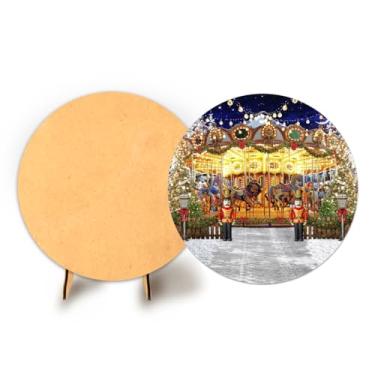 Imagem de Painel Redondo 50cm C Elastico Natal + Suporte MDF (NAT093)