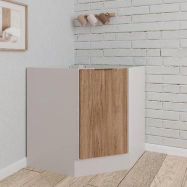 Imagem de Balcão Canto Oblíquo sem Tampo com Rodapé Puxador 150mm Ipanema CabeCa