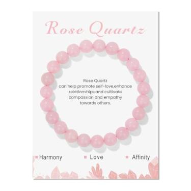 Imagem de Pulseira, pulseira de pedra preciosa de 8 mm para mulheres, pulseira de chakra para ioga, pulseiras de casal/amizade/parceiros