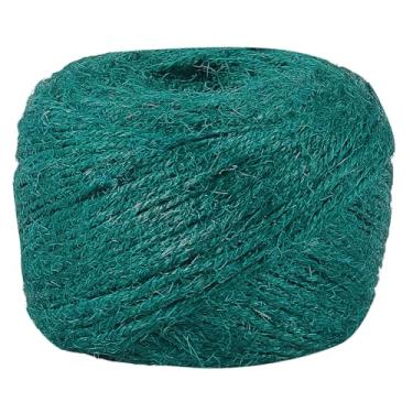 Imagem de SOFPLATE 1 rolo 100 m/109,36 jardas fio de juta verde escuro cordão de tecelagem durável corda de juta multiuso corda de artesanato decorativo para fazer joias, fotos, pendurar, pulseira, colar