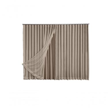 Imagem de Cortina Microfibra Com Voil 5,00x2,80 Para Trilho Suíço avelã