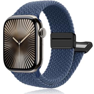 Imagem de Pulseira trançada magnética para Apple Watch séries 11 10 9 8 7 6 5 4 3 / SE/Ultra 3 de 40 mm, 44 mm, 46 mm, 42 mm, 38 mm, 41 mm, 45 mm, 49 mm, 49 mm
