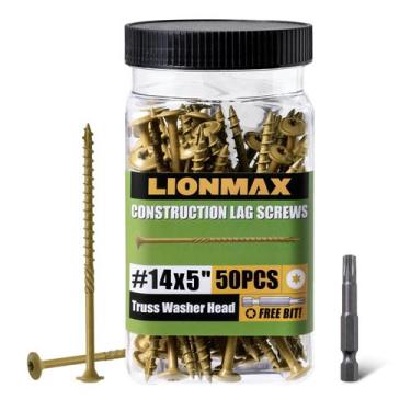 Imagem de Parafusos de retenção Parafuso estrutural de madeira LIONMAX 12,7 cm 1