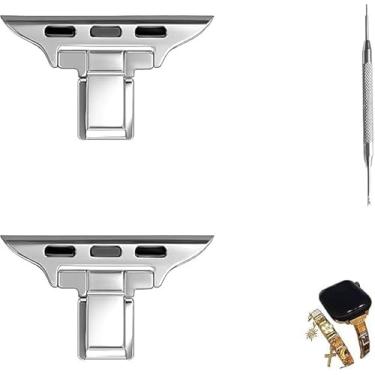 Imagem de Cangroo Conectores de pulseira de relógio italiana compatíveis com Apple Watch séries 1-11, Ultra 3 2 1, SE 3 2, adaptador de pulseira DIY para fazer joias, kit de acessórios