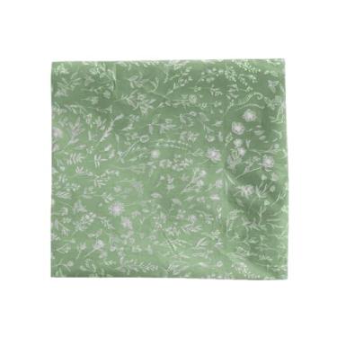 Imagem de Papel Seda Estampa Floral 100 Folhas Embalagem Sofisticada Para Loja de Roupa Cosmético Presente e Artesanato (Verde Sálvia,25x35)