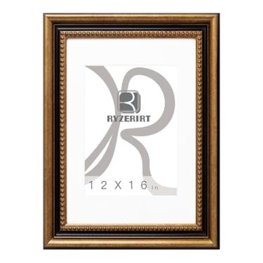 Imagem de RYZERIRT Moldura de madeira de 30,5 x 40,6 cm, exiba imagens 21,6 x 28 cm com tapete ou 30,5 x 40,6 cm sem tapete, molduras douradas para pôster, moldura para pendurar na parede 06